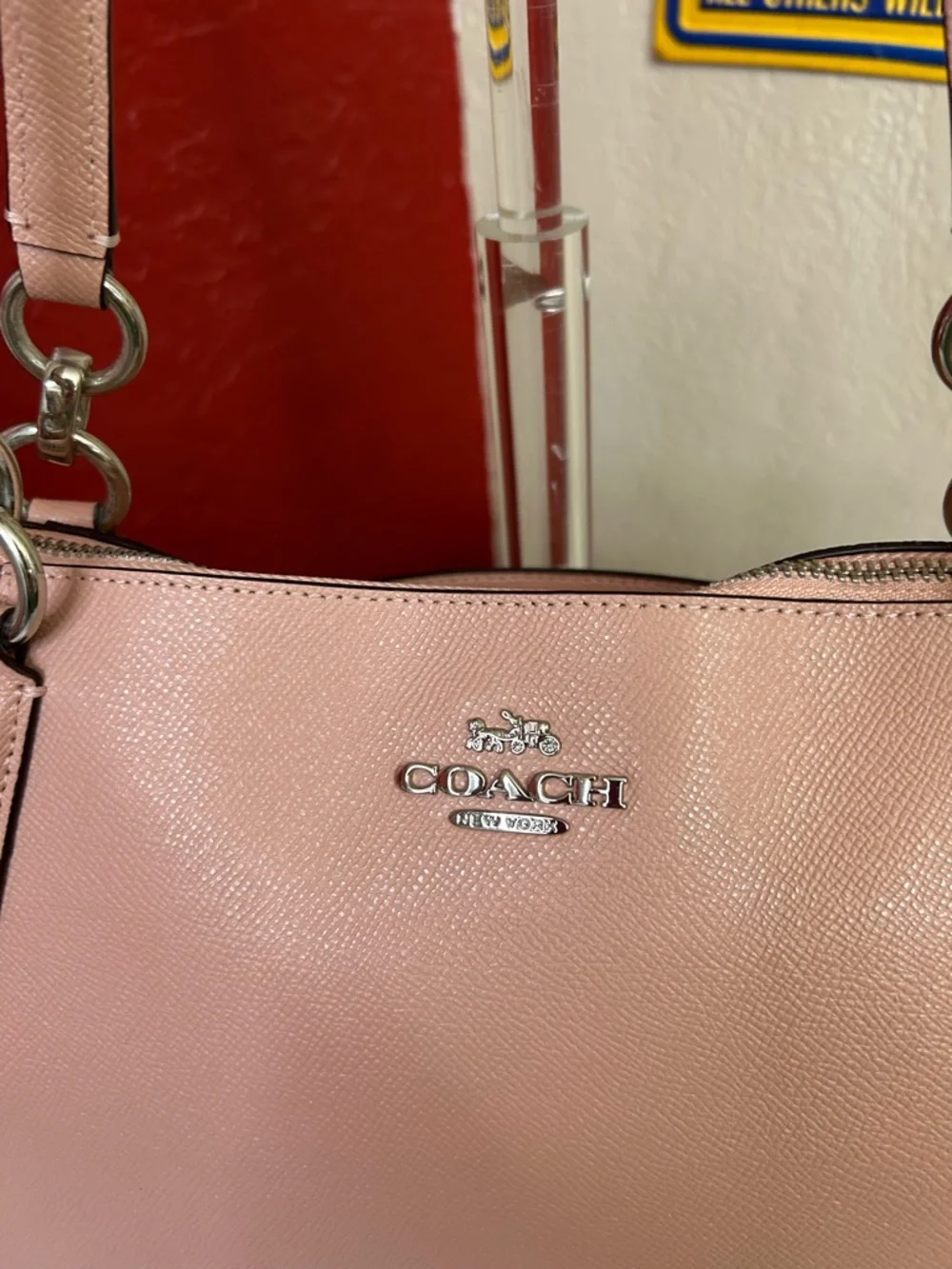 Coach Pebble Leather Tote in Blush Pink